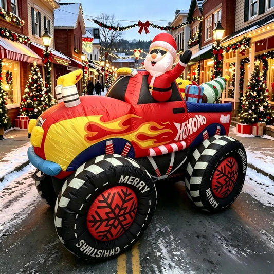 Christmas Inflatable Santa Truck | 8 FT LED | Toylandeu™