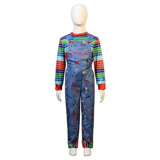 Chucky-Inspired Kids Halloween Costume with Striped Pants & Mask - ToylandEU