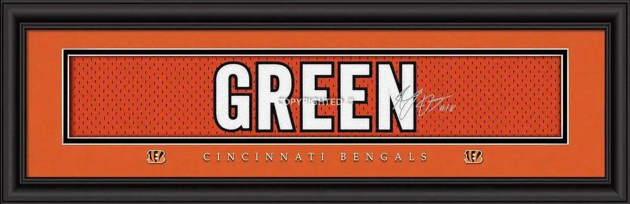 Cincinnati Bengals AJ Green Print Framed 8x24 Jersey Style - ToylandEU™