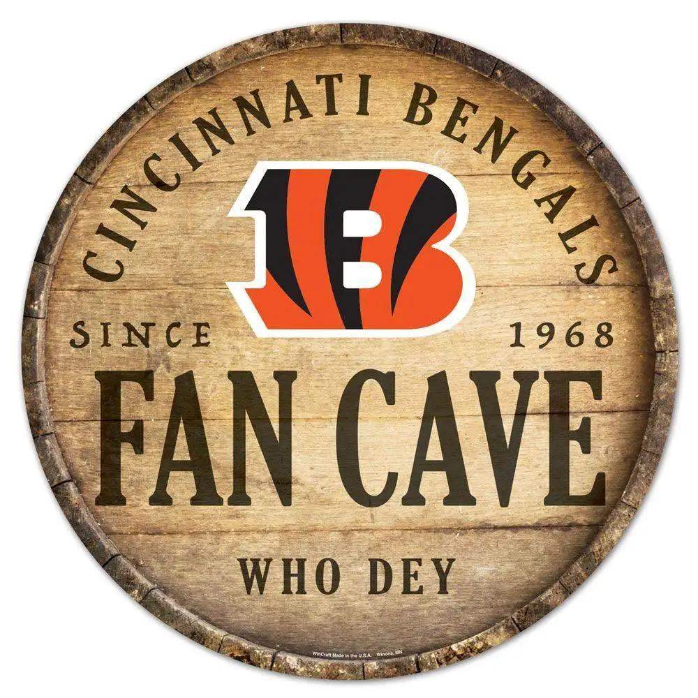 Cincinnati Bengals Wood Sign Round Barrel Top 14 Inch - ToylandEU™