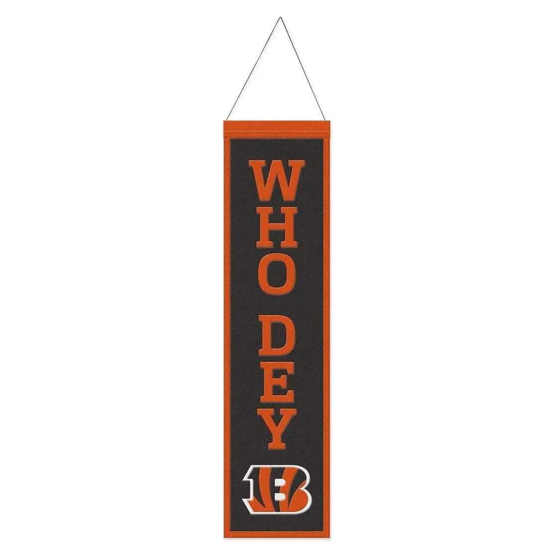 Cincinnati Bengals Wool Banner 8x32 Heritage Slogan - ToylandEU™