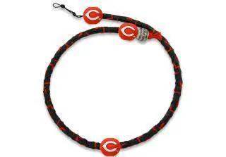 Cincinnati Reds Necklace Frozen Rope Team Color Baseball Black Leather Red Thread CO - ToylandEU
