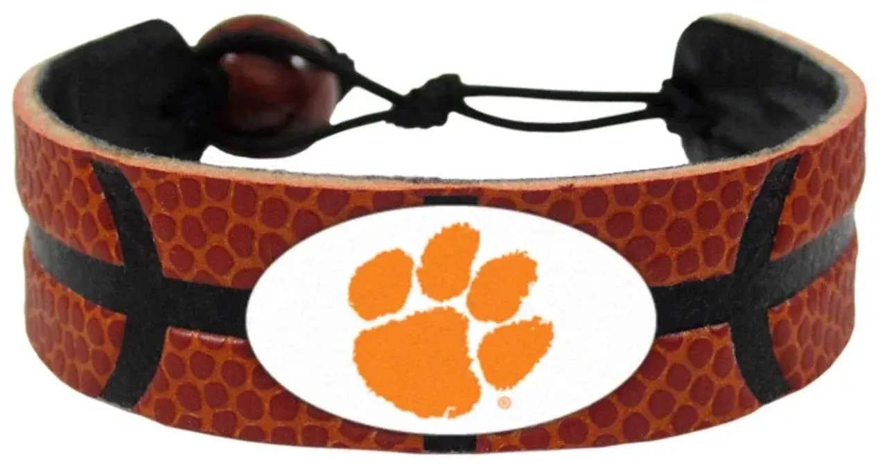 Clemson Tigers Leather Bracelet Basketball Theme Adjustable - ToylandEU™