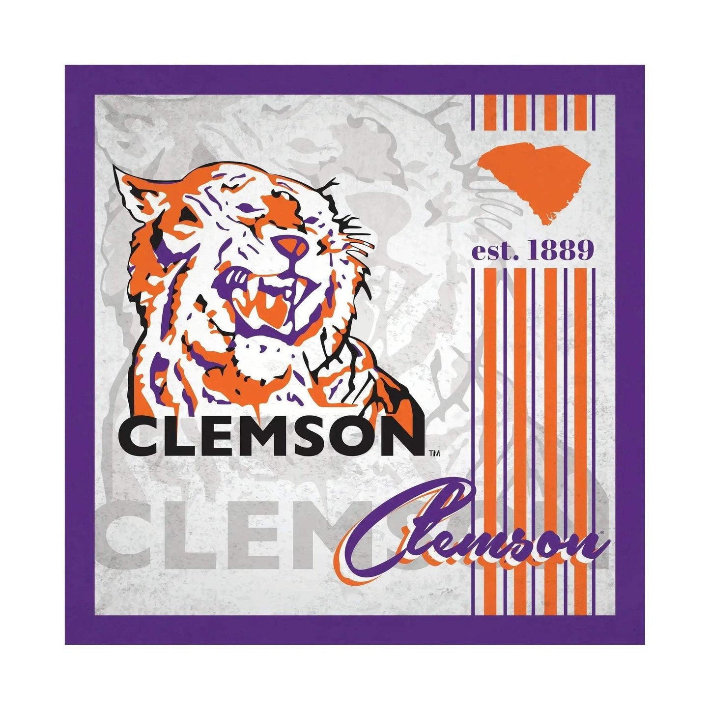 Clemson Tigers Wood Sign 10x10 Album Design Wall Decor - ToylandEU™