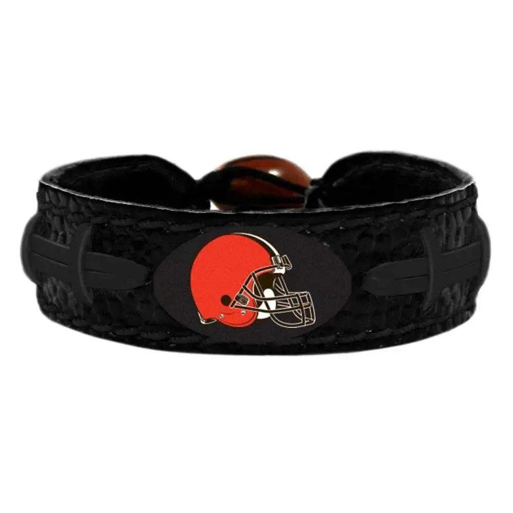 Cleveland Browns Leather Bracelet Team Color Black Football - ToylandEU™