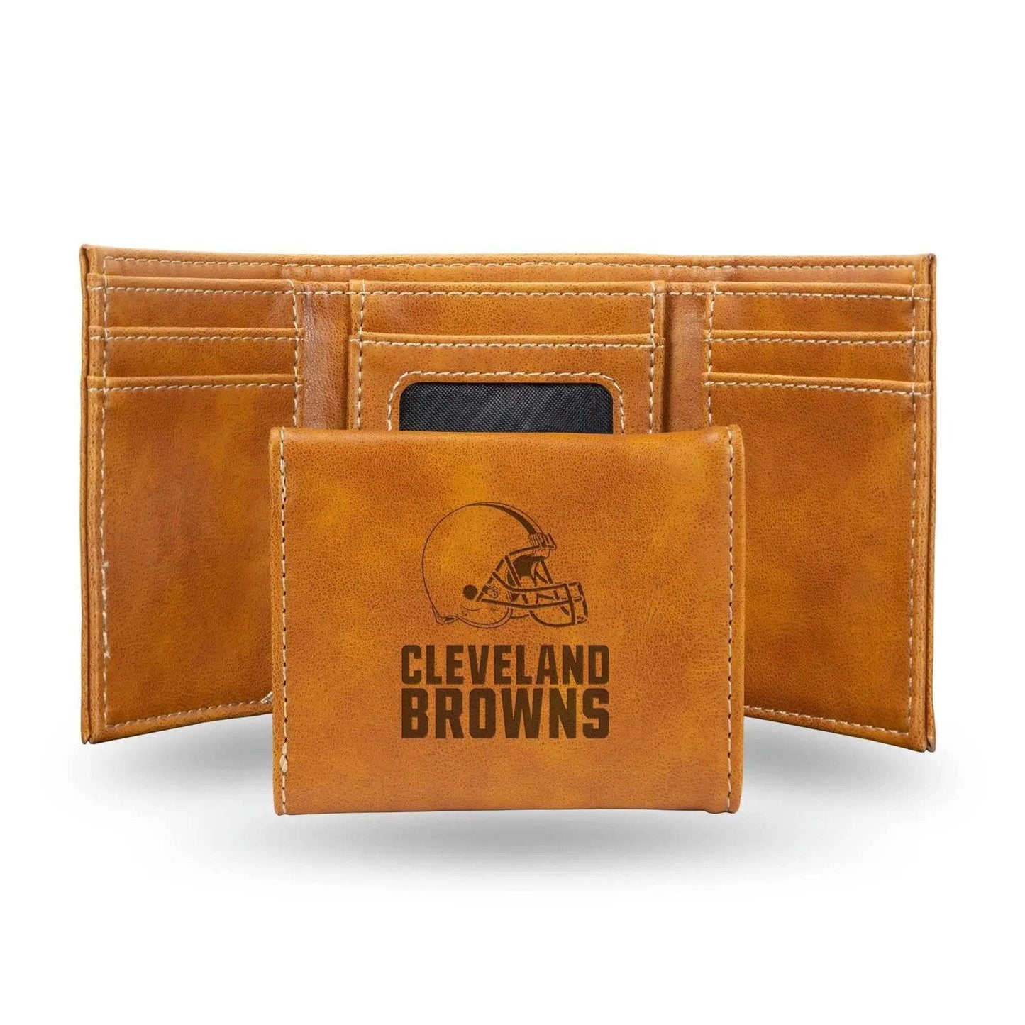 Cleveland Browns Leather Wallet Trifold Laser Engraved - ToylandEU