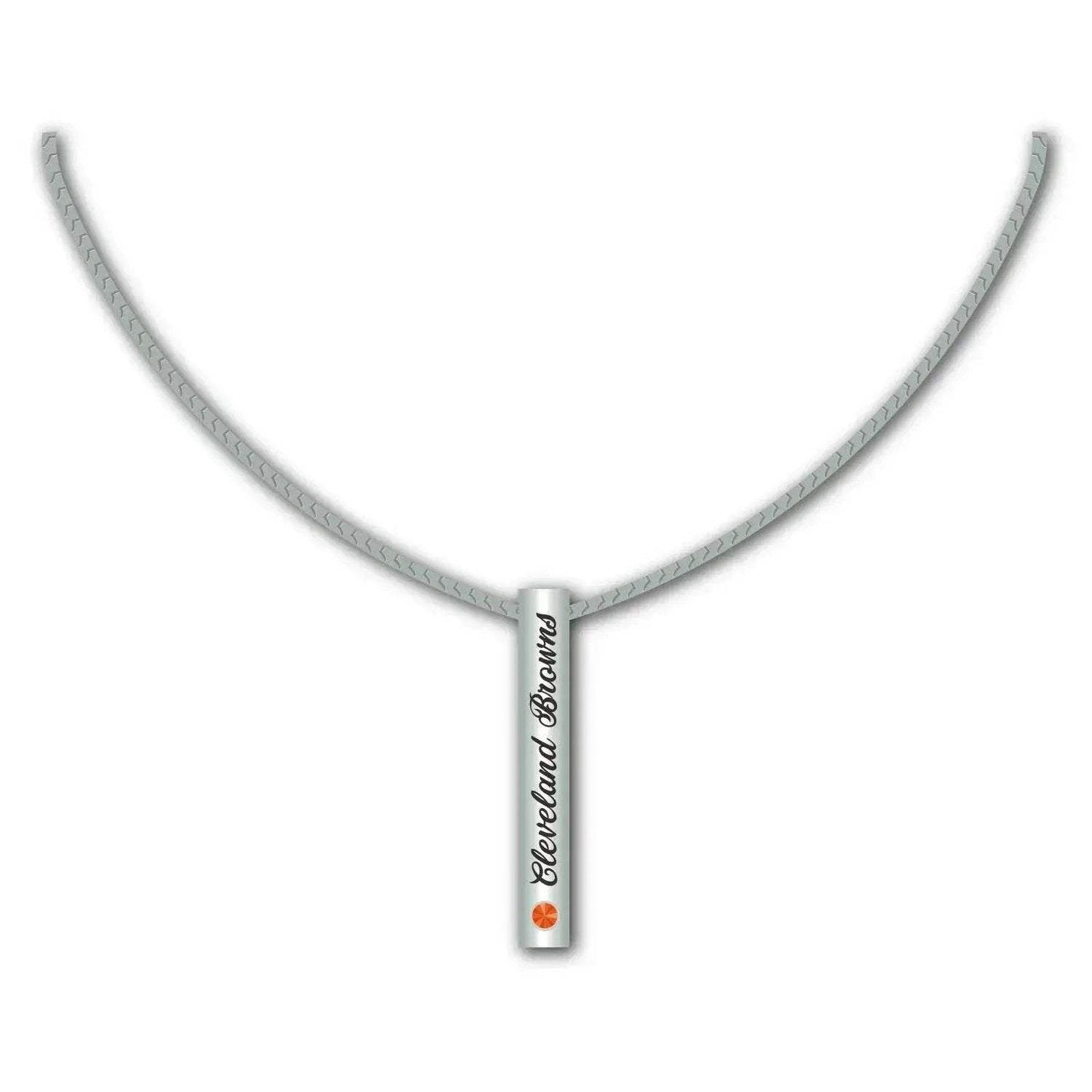 Cleveland Browns Necklace Silver Bar Football Jewelry Gift - ToylandEU