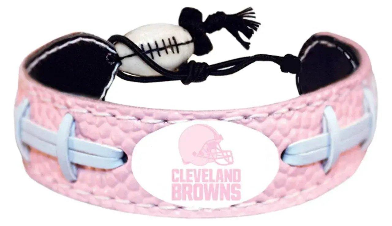 Cleveland Browns Pink Leather Football Bracelet Ceramic - ToylandEU™