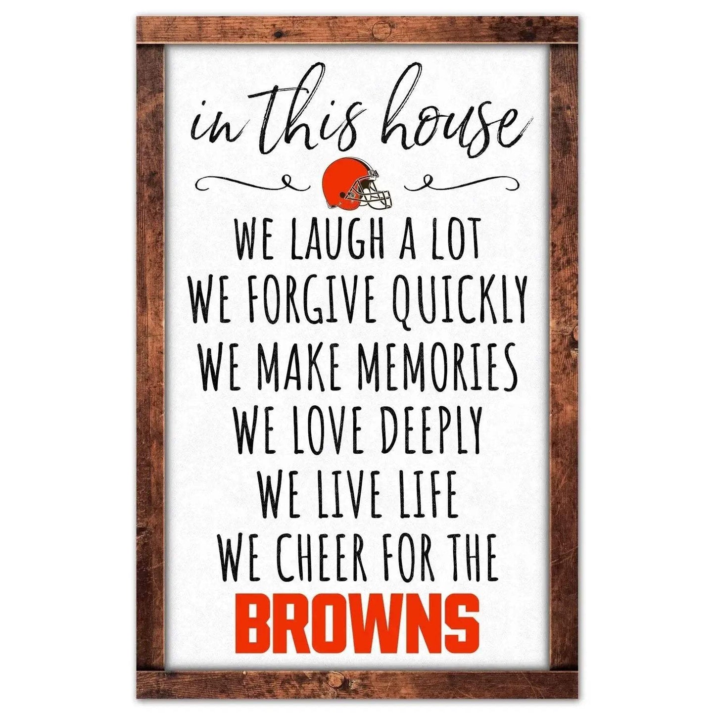 Cleveland Browns Sign 11x17 Wood Wall Art In This House - ToylandEU™