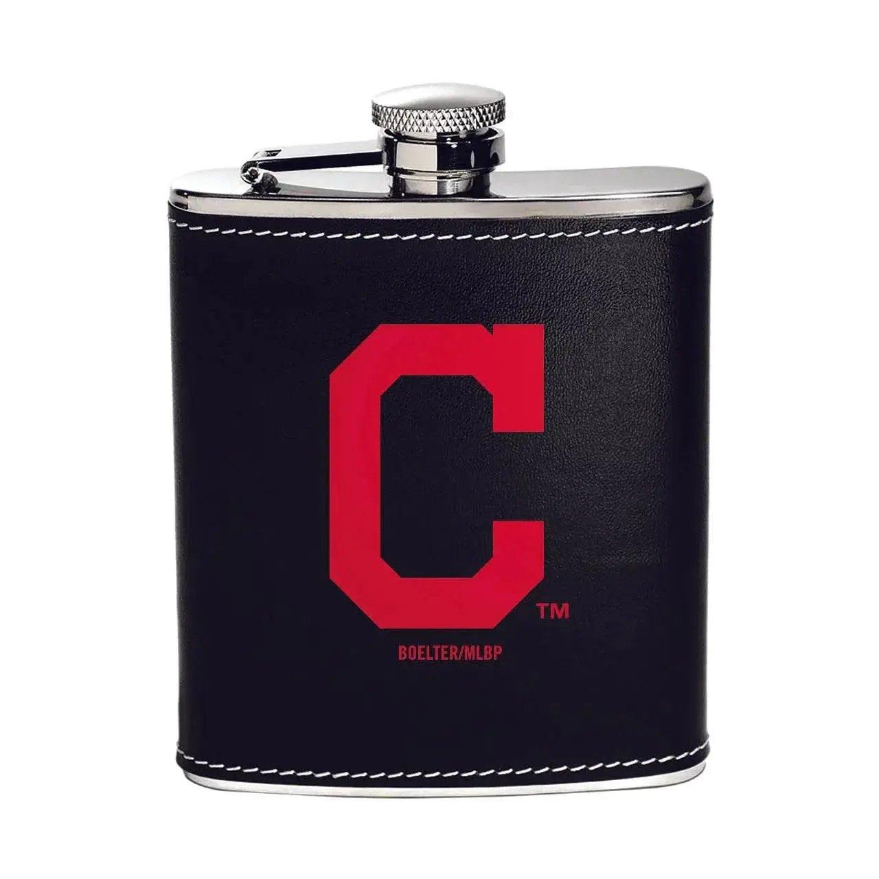 Cleveland Indians Flask Stainless Steel Leather Wrapped - ToylandEU™
