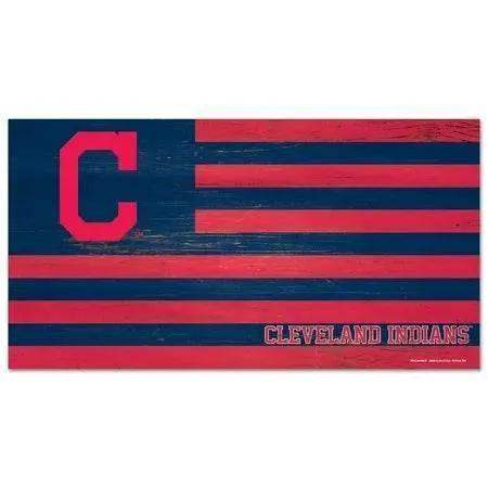 Cleveland Indians Wood Flag Sign 9x17 Wall Decor Piece - ToylandEU™