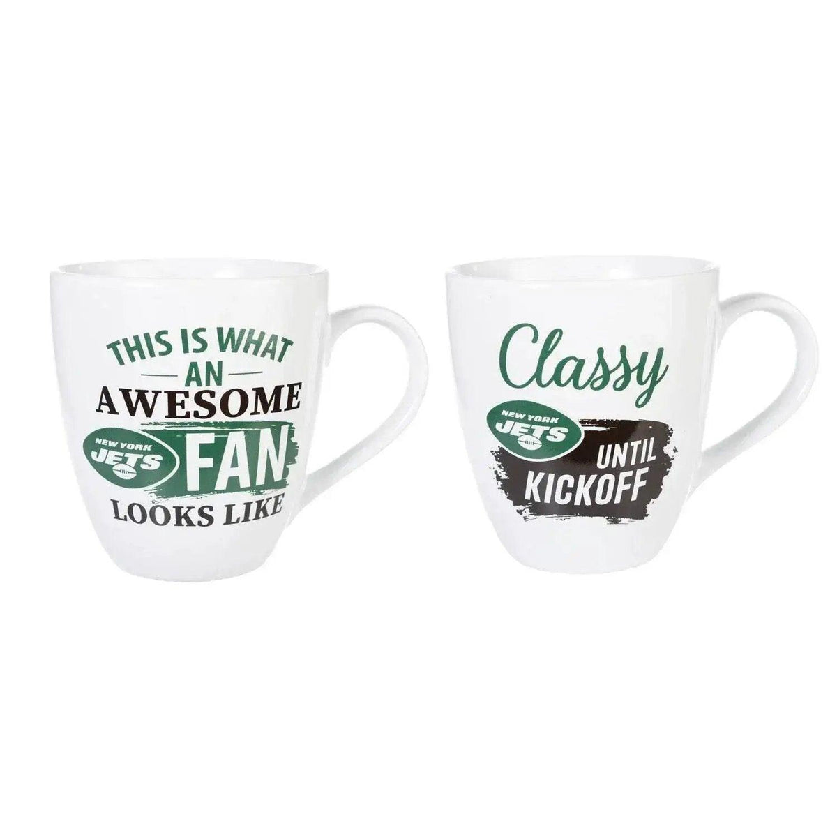 New York Jets Ceramic Coffee Mugs 17oz Two Piece Gift Box - ToylandEU™