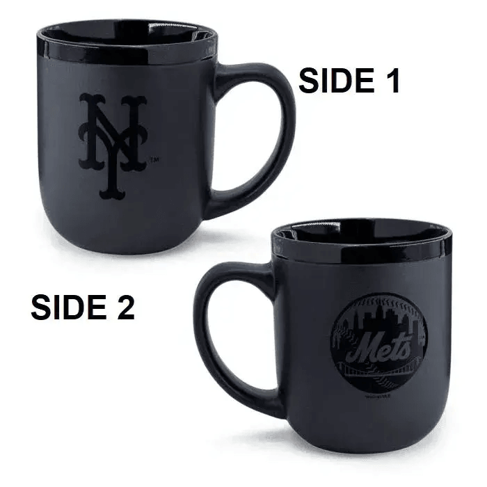 New York Mets Matte Black Coffee Mug 17oz Ceramic Stoneware - ToylandEU™
