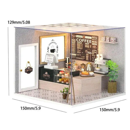 Coffee Shop Dollhouse Kit With Attachable Furniture - ToylandEU™
