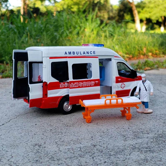 Collectible 1:34 Scale Diecast Ford Transit Ambulance Model Toy - ToylandEU