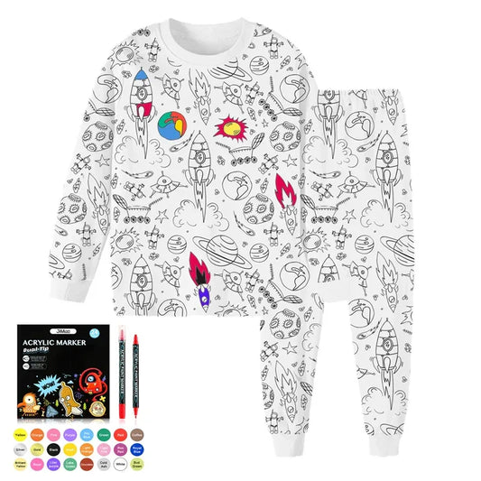 Color Your Own Kids Pajama Set With DIY Coloring Kit - ToylandEU