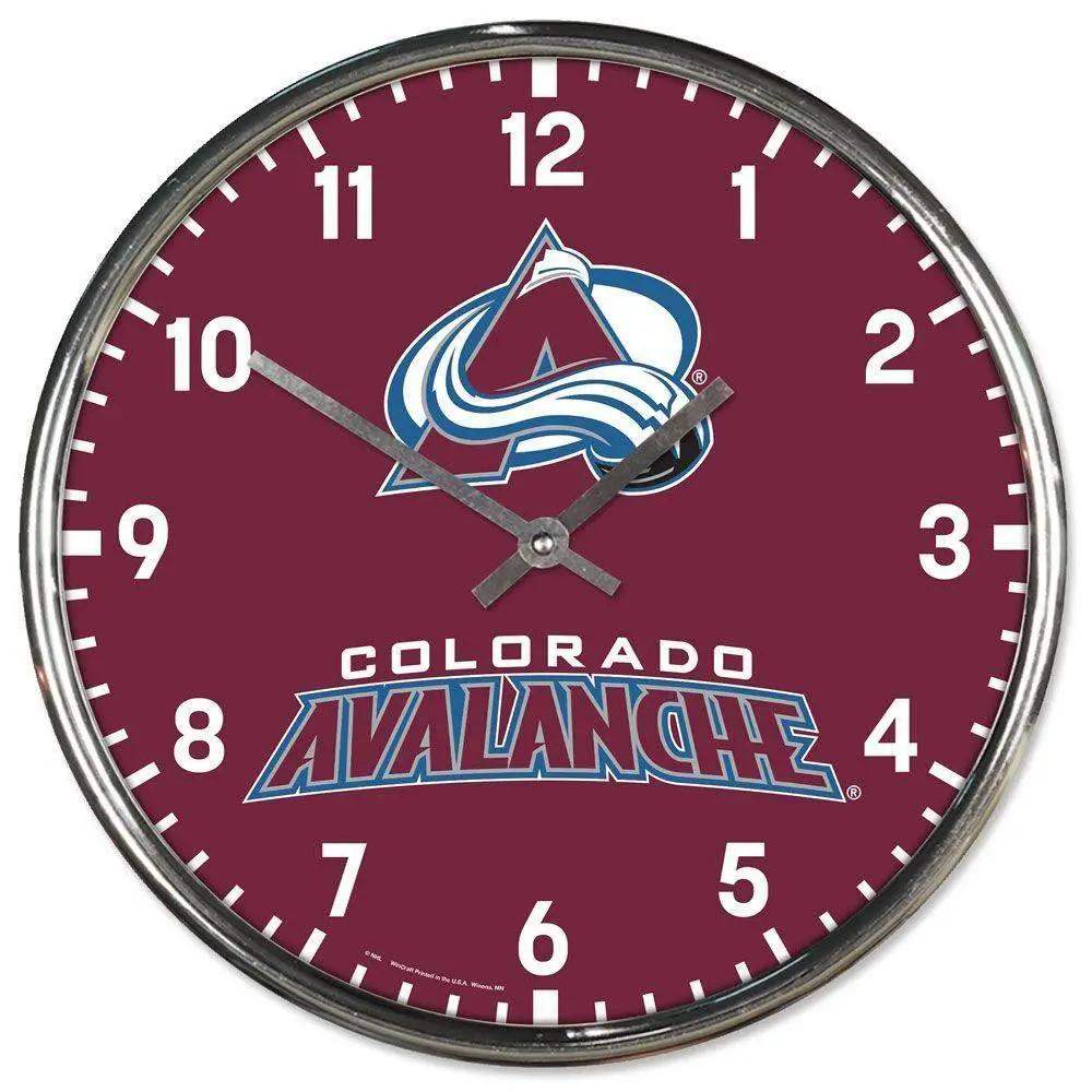 Colorado Avalanche Round Wall Clock Chrome Finish Deluxe - ToylandEU™