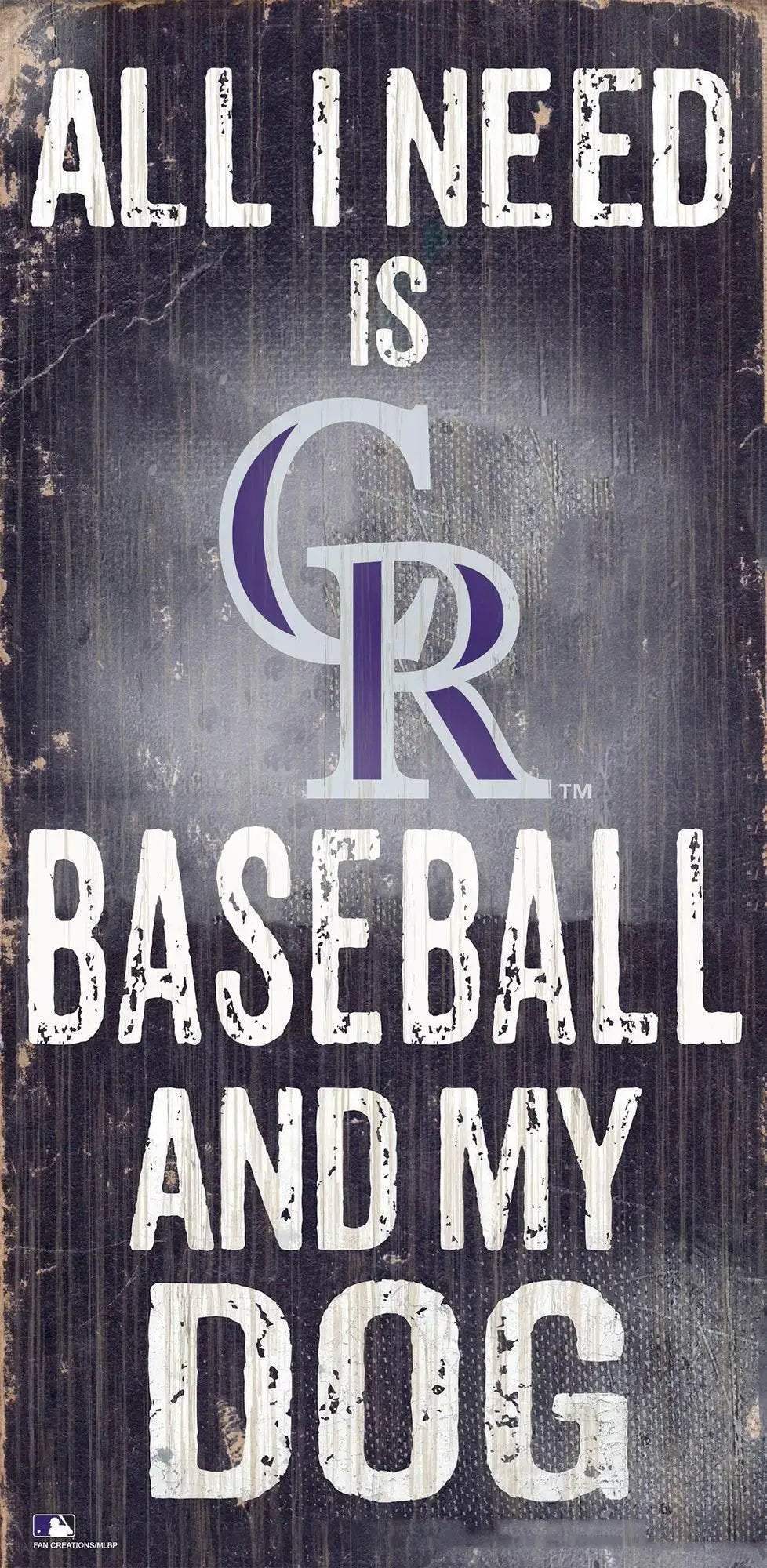 Colorado Rockies Wood Sign 6x12 Baseball And Dog Design - ToylandEU™