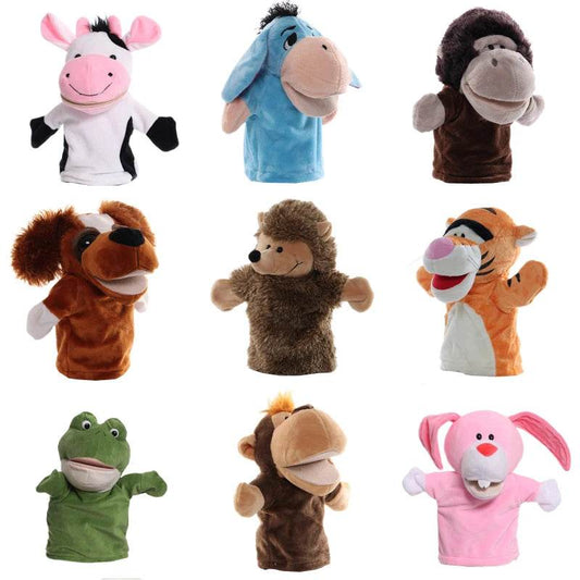Colorful 23cm Animal Hand Puppet Plush Toy for Engaging Baby Learning - ToylandEU