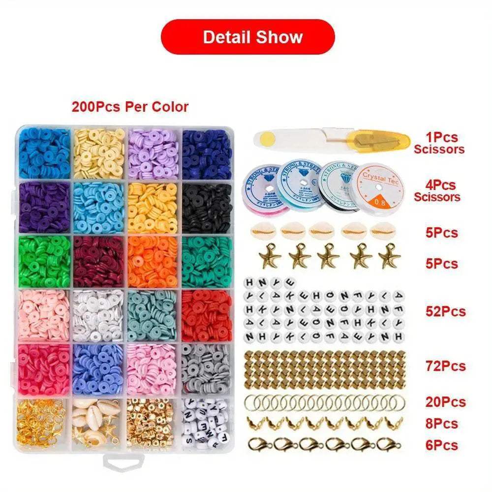 Colorful 6mm Polymer Clay Beads Kit Toyland EU - ToylandEU™