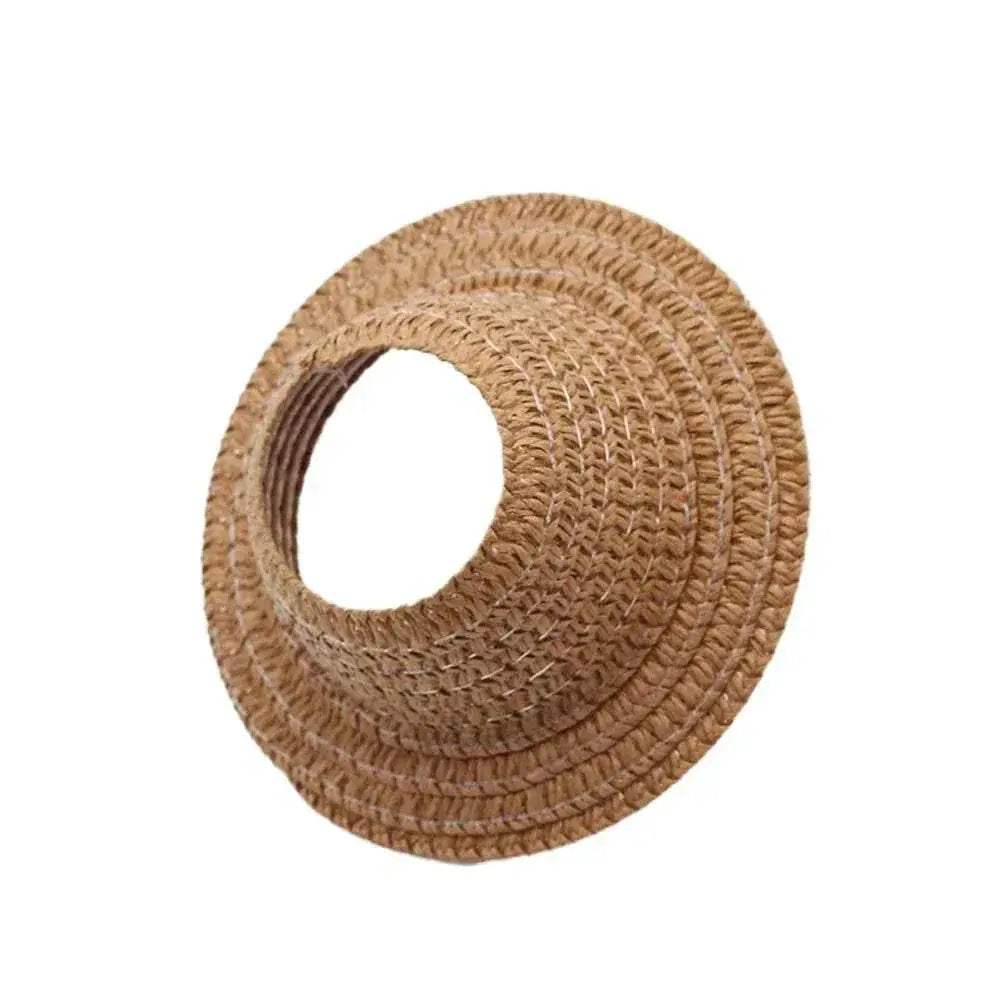 Colorful Bamboo Straw Hat with Hollow Design for Outdoor Activities Unisex Labubu - ToylandEU