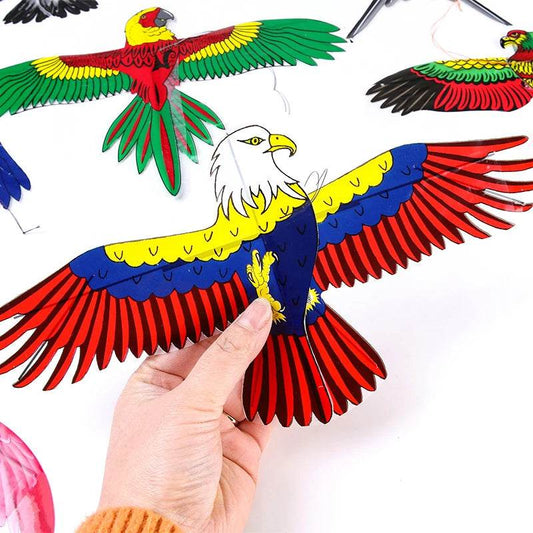 Colorful Cartoon Eagle Kite with 40cm Fishing Rod - Fun for Kids! - ToylandEU
