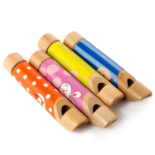 Colorful Cartoon Wooden Push Pull Flute - Fun Musical Toy for Babies - ToylandEU
