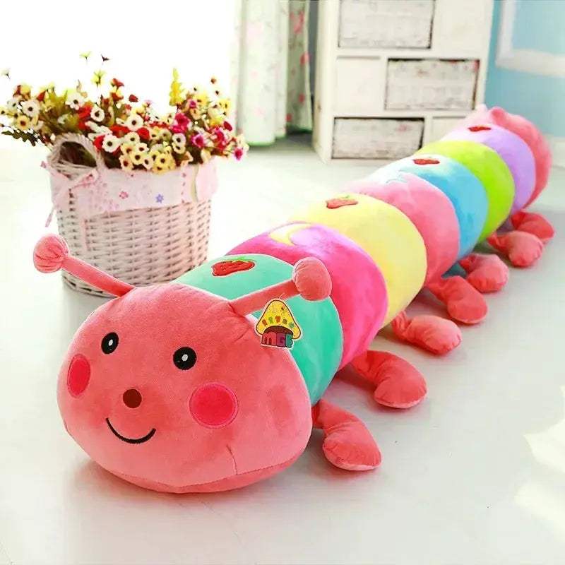 Colorful Caterpillar Plush Toy Cushion For Kids Soft Cozy Pillow - ToylandEU