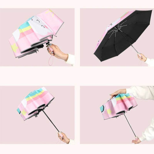 Colorful Folding Automatic Umbrella with Reflective Stripes for Children and Toddlers - ToylandEU