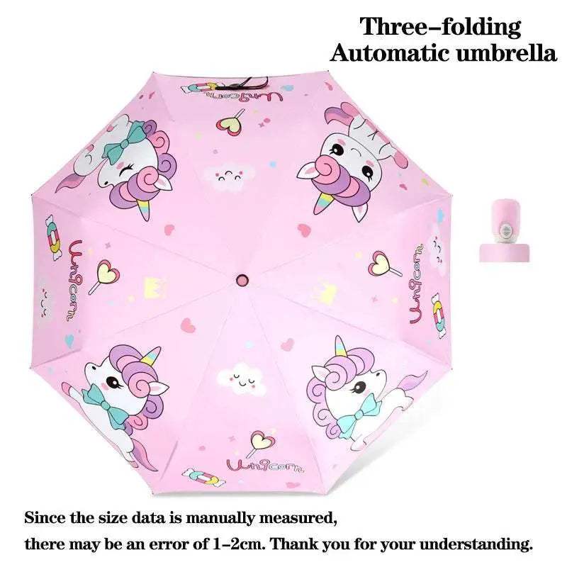 Colorful Folding Automatic Umbrella with Reflective Stripes for Children and Toddlers - ToylandEU