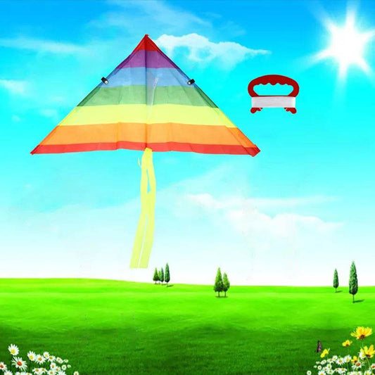 Colorful Kids Rainbow Kite with Durable 50M Line - Easy to Fly & Soars High - ToylandEU