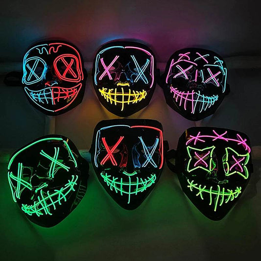 Colorful LED Purge Mask for Halloween Cosplay Glow Effect - ToylandEU