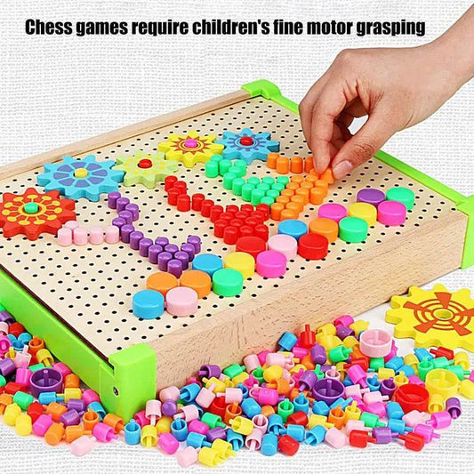 Colorful Mushroom Montessori Pegboard - Fun Learning Puzzle for Kids - ToylandEU