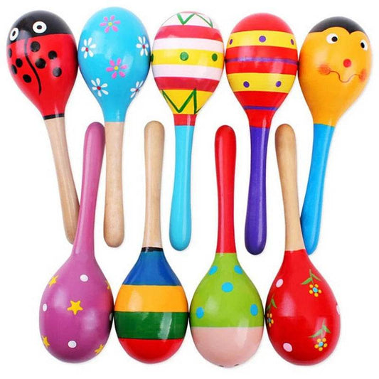 Colorful Wooden Baby Maracas - Safe, Fun Auditory Toy for Infants - ToylandEU