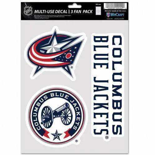 Columbus Blue Jackets Multi Use Decals 3 Pack Stickers - ToylandEU™