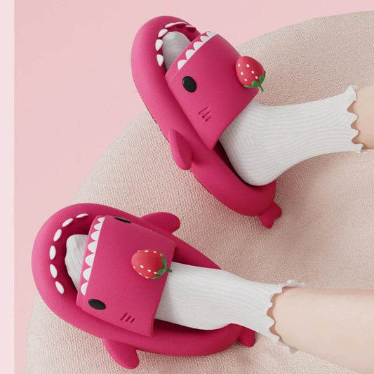 Comfortable Shark Slippers for Women and Men with Cute Strawberry Design for Summer Beach and Indoor Use - ToylandEU