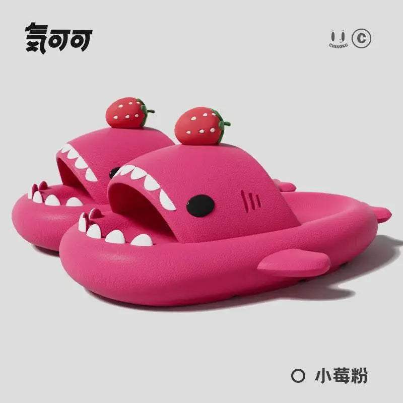 Comfortable Shark Slippers for Women and Men with Cute Strawberry Design for Summer Beach and Indoor Use - ToylandEU
