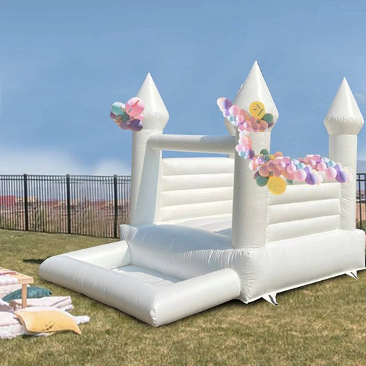 Commercial White Wedding Bounce House Inflatable Combo Bouncy Castle For Kids And Toddlers - ToylandEU