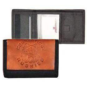 Connecticut Huskies Leather Nylon Embossed Tri Fold Wallet - ToylandEU™