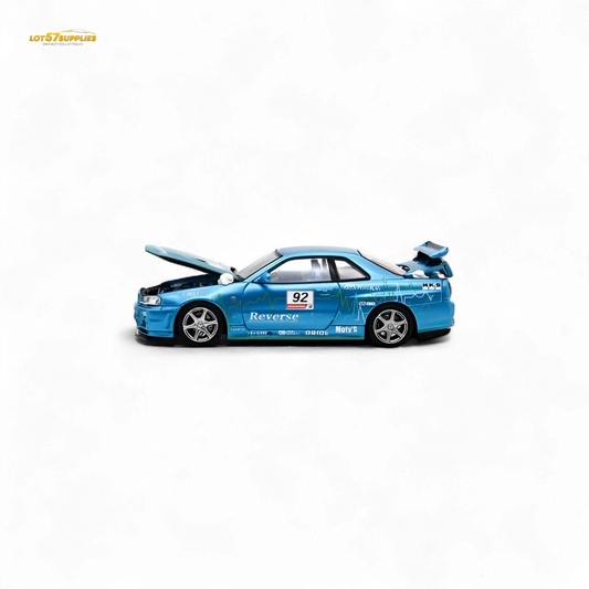 Nissan Skyline R34 1 64 Diecast Blue Figure Included - ToylandEU™