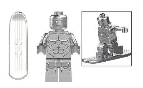 Cosmic Silver Heroine Custom Figure Space Surfer With Board For Display And Play - ToylandEU