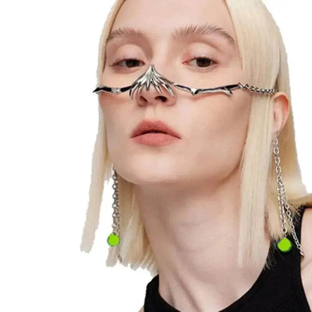 CyberPunk Gothic Hip Hop Mask Irregular Steel Cosplay Mechanical Face Wear Metal Alien Fluid Ornament Cool Street Jewelry Gift - ToylandEU™