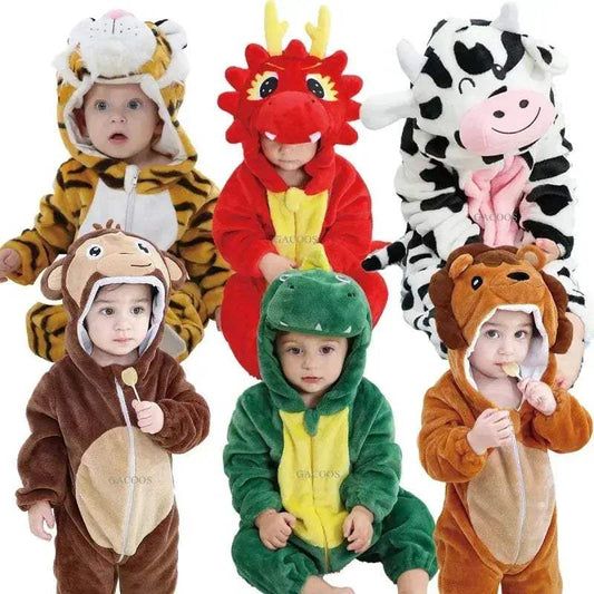 Cotton Hooded Baby Romper Zippered Unisex Sleepwear - ToylandEU™