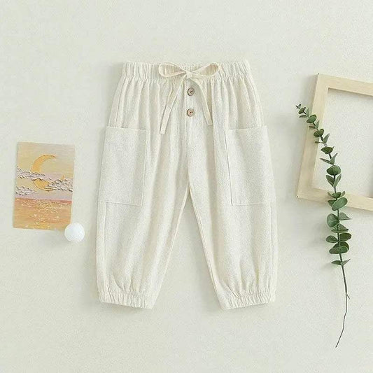 Cotton Linen Casual Baby Pants for Toddler Boys Girls - ToylandEU™
