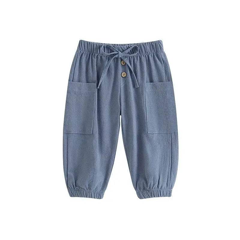 Cotton Linen Casual Baby Pants Toddler Boys Girls Trousers - ToylandEU