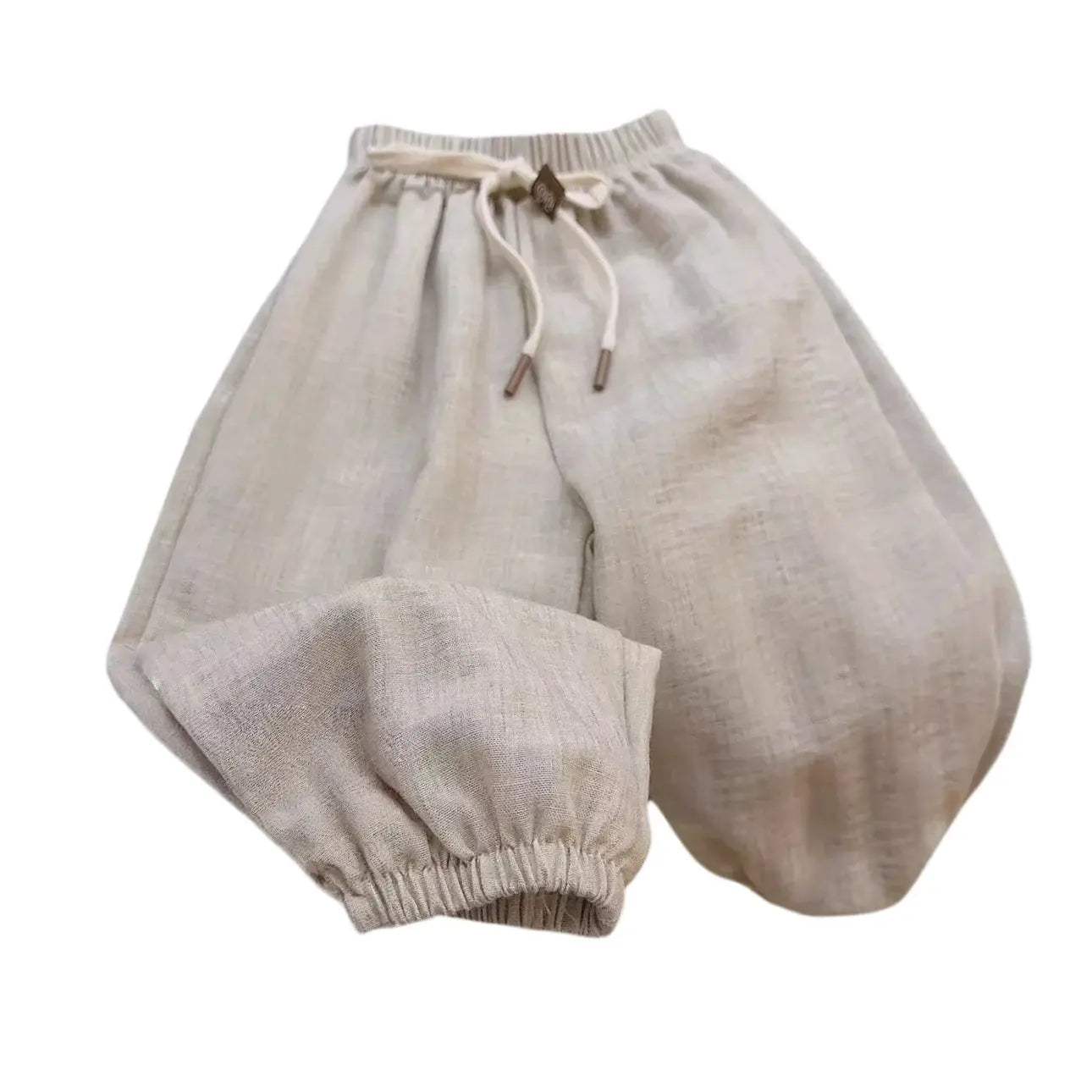 Cotton Linen Kids Pants Anti Mosquito Elastic Waist - ToylandEU™