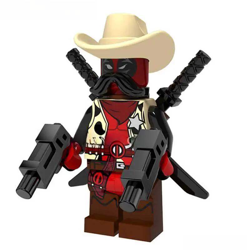 Cowboy Deadpool Lego marvel Minifigures Custom toys - Minifigure Toys