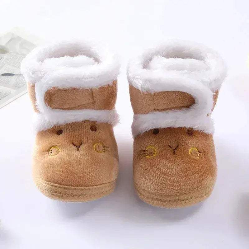 Cozy Baby Boots Cartoon Bear Plush Lined Infants 0 To 18 Months - ToylandEU
