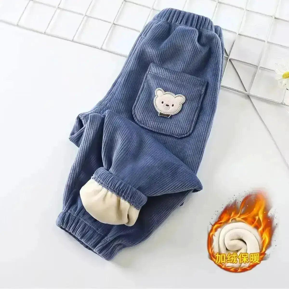 Cozy Bear Print Kids Pants Elastic Waist Toyland EU - ToylandEU™