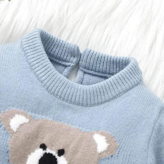 Cozy Blue Rompers And Hats Set Cartoon Pattern For Infants Zero To Eighteen Months - ToylandEU